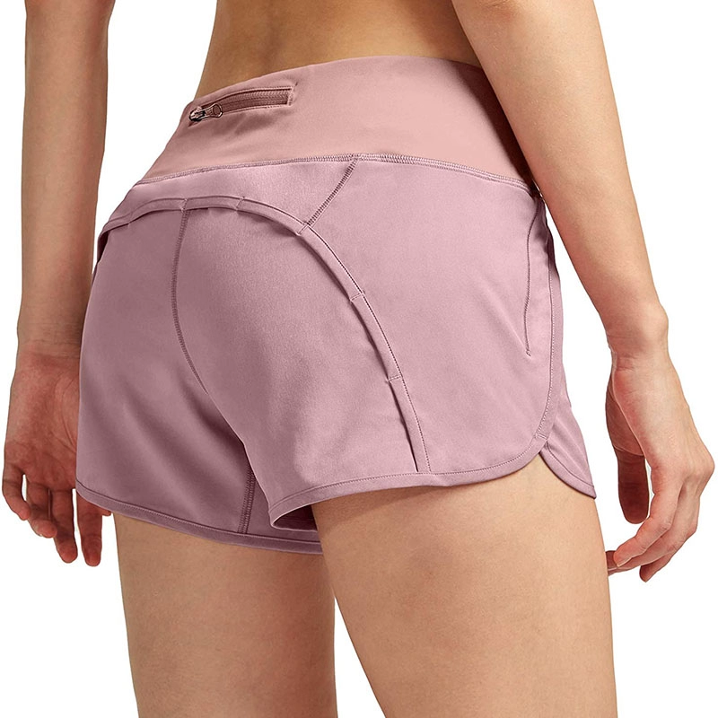 Pantalones cortos para correr para mujer con forro de malla, pantalones cortos deportivos de entrenamiento de 3 pulgadas para mujer con bolsillos para teléfono