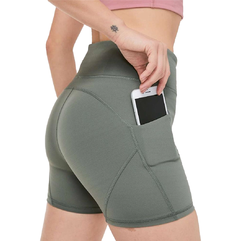 Pantalones cortos de motociclista personalizados a prueba de sentadillas de yoga de cintura alta para mujer