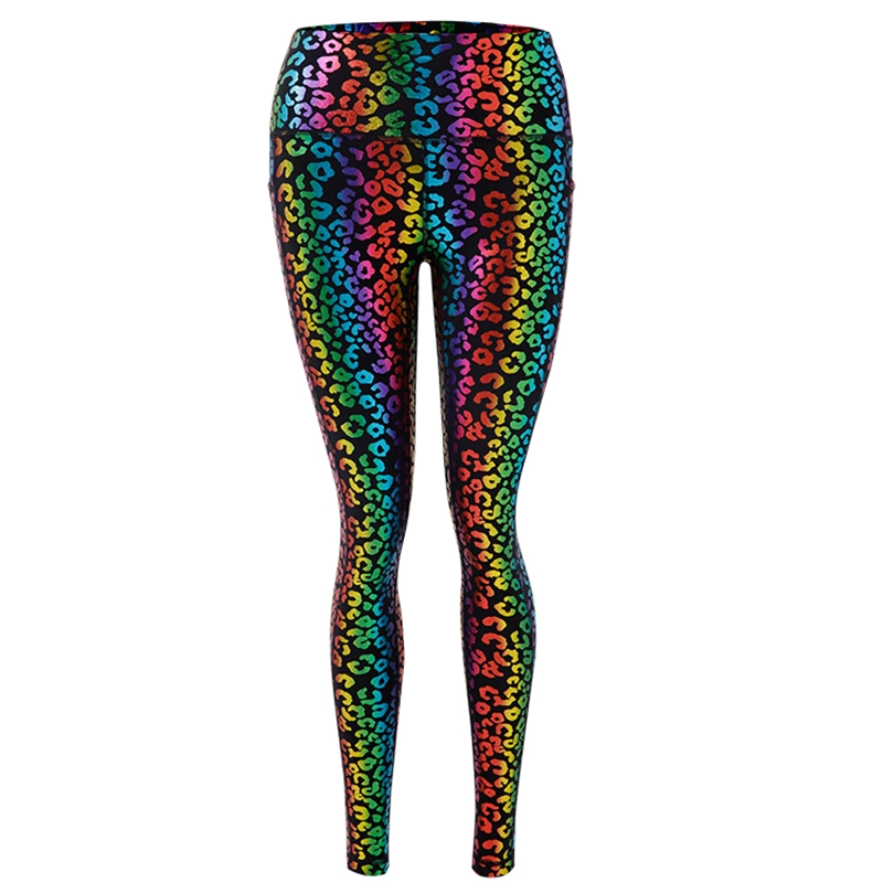 Conjunto de leggings ajustados de cintura alta con estampado de leopardo para mujer