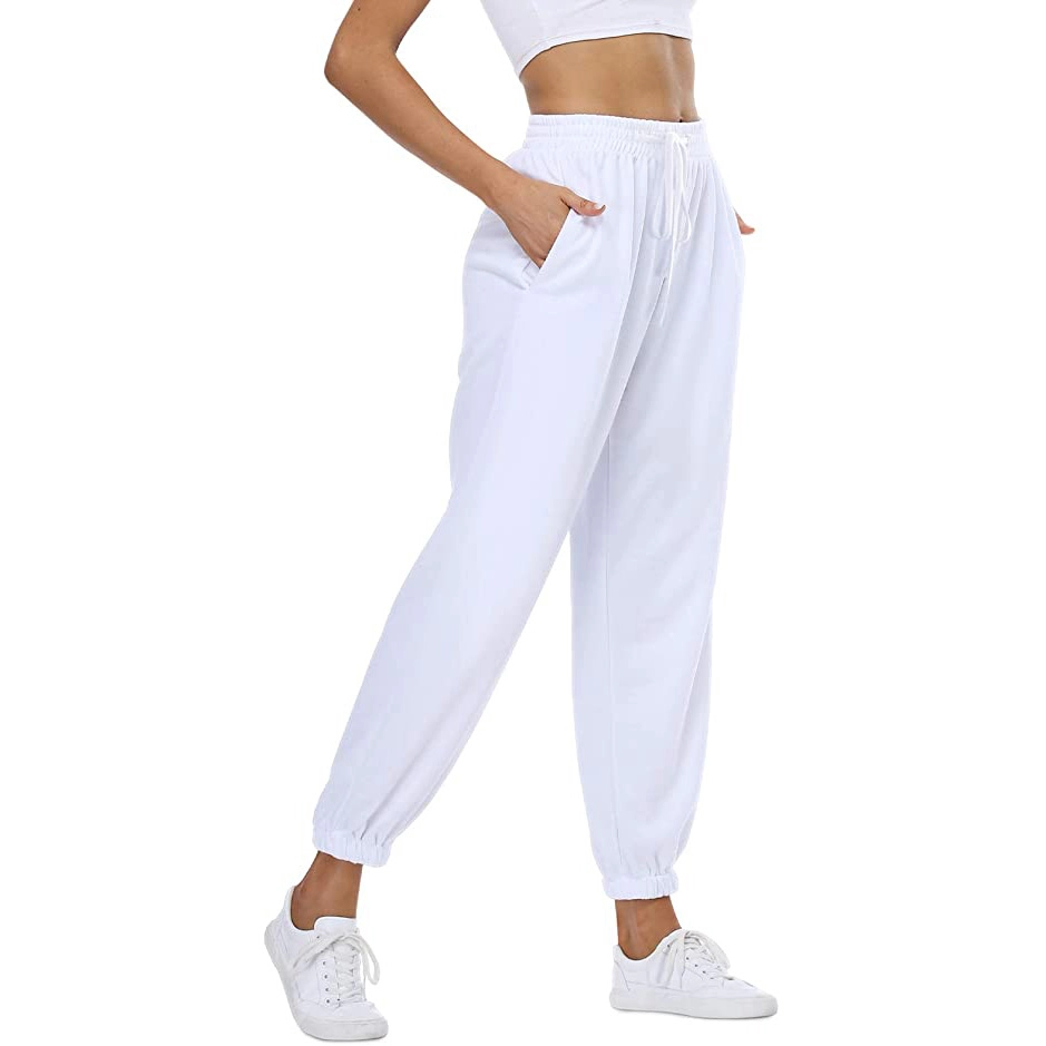 Pantalones de chándal para mujer Pantalones deportivos con cordón de cintura alta con bolsillos