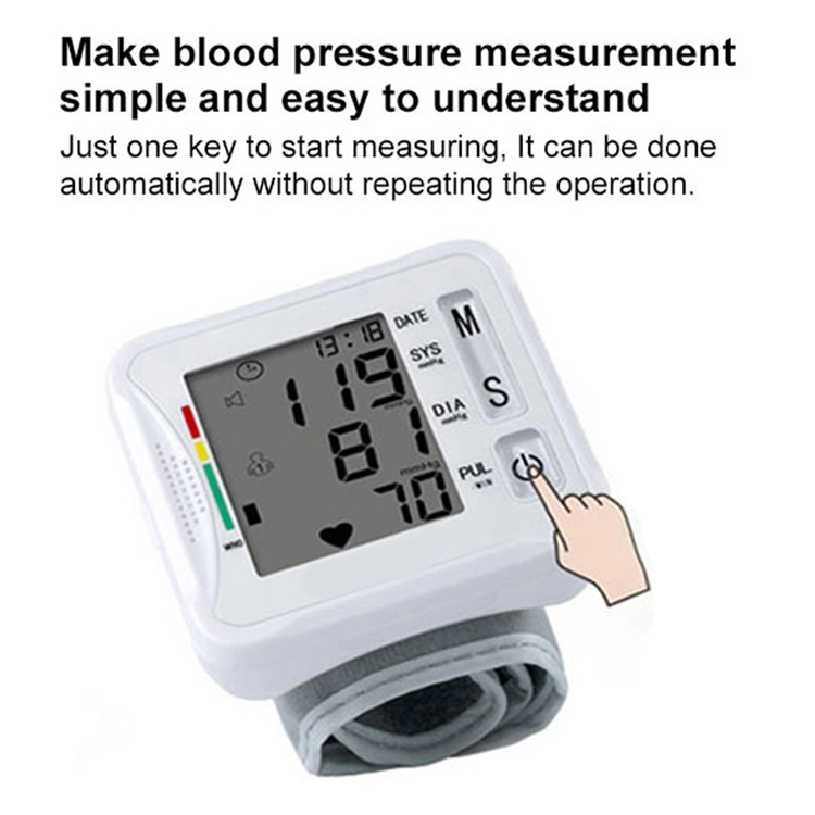 Monitor de presión arterial digital de muñeca esfigmomanómetro