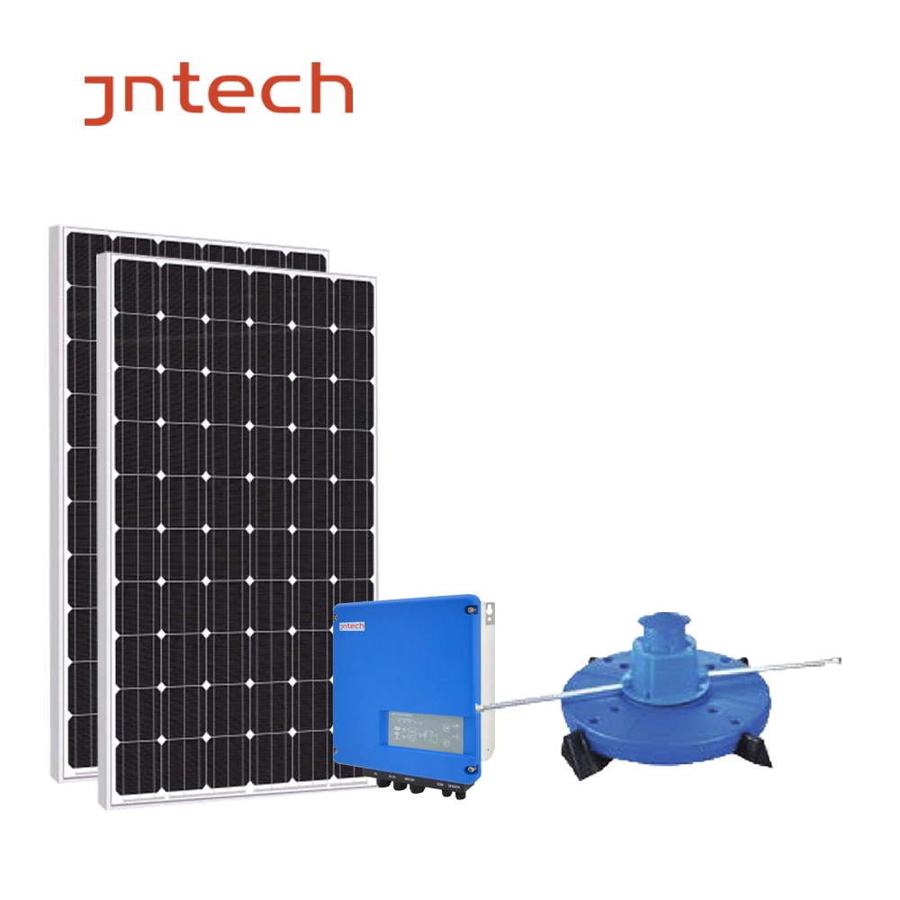 Sistema de aireación solar JNTECH, aireador de rueda de paletas de pescado, aireador solar para sistema de acuicultura