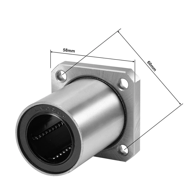 LMK30UU Brida cuadrada Linear 3D CNC Rodamientos de bolas 30 mm Diámetro de orificio 45 mm OD 64 mm Longitud