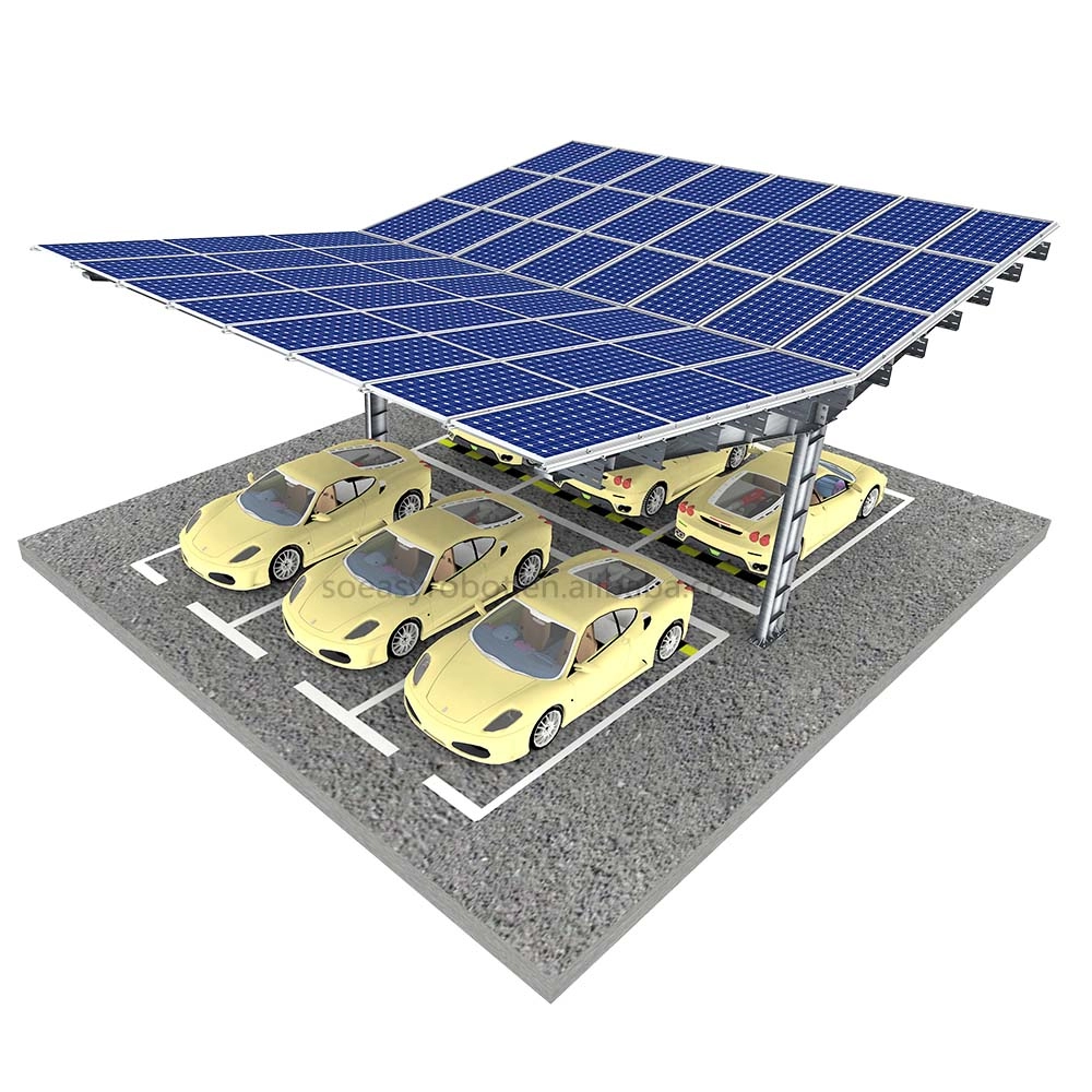 Sistema de montaje de cochera solar fotovoltaica prefabricada