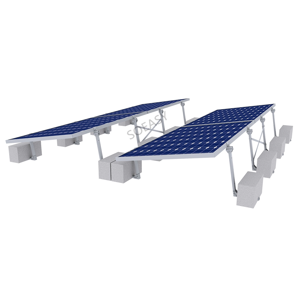 Sistema de montaje de panel solar de techo lastrado