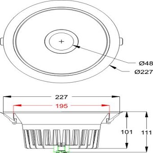 la dimensión de la luz descendente