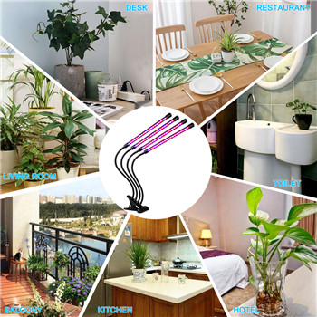 Lámpara de mesa para crecimiento de plantas domésticas, ligera y compacta.