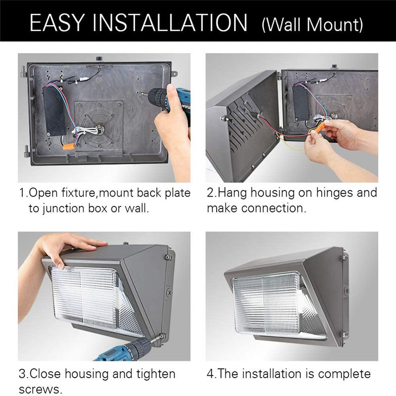 Diagrama de instalación del soporte wallpack