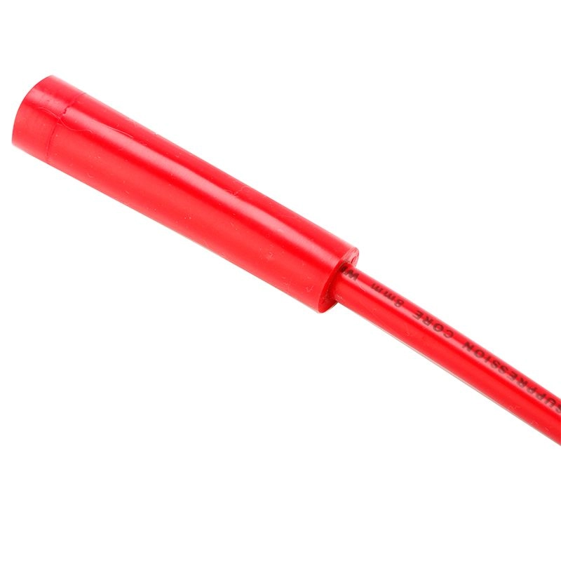 Juego de cables de bujía rojos de 8 mm con fundas rectas de silicona