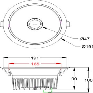 la dimensión de la luz descendente