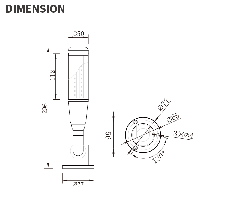 24v led signal tower warming light 