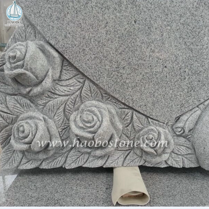 China Gray Granite G633 Angel Rose Lápida tallada