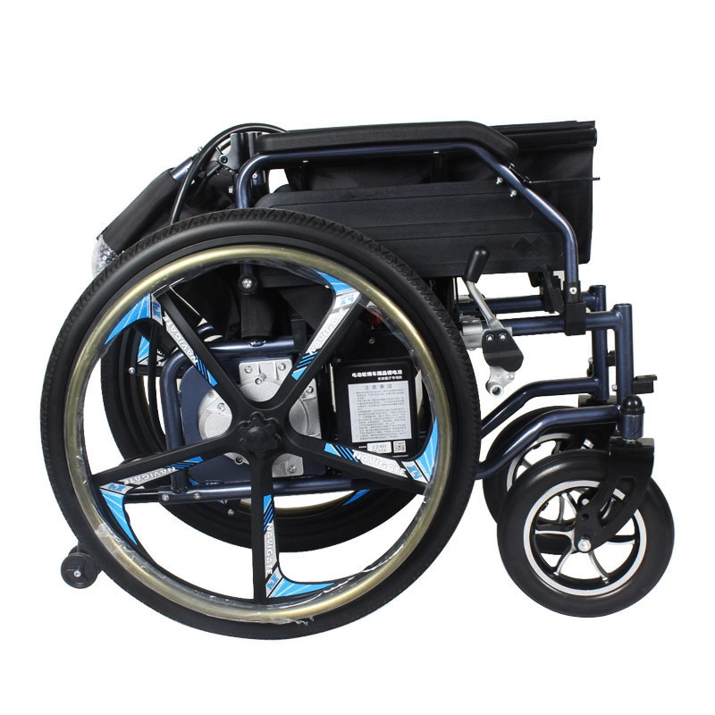 Silla de ruedas eléctrica plegable con control remoto para discapacitados