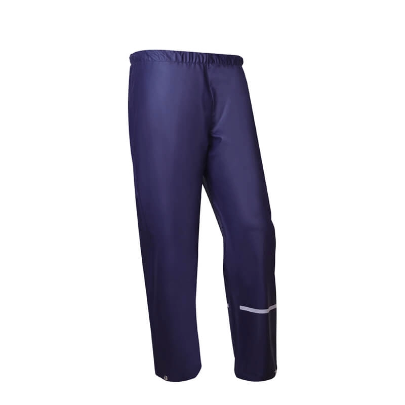 Pantalones de lluvia de PU impermeables azul marino para hombre