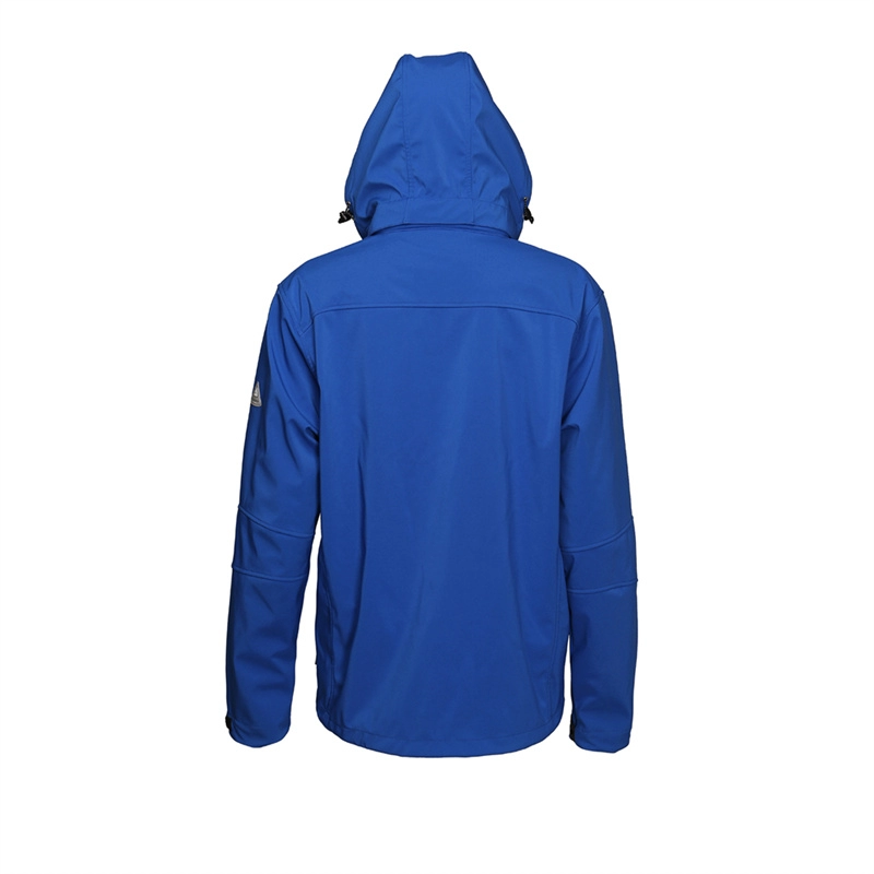 Chaqueta softshell impermeable con capucha para hombre con varios bolsillos azul marino