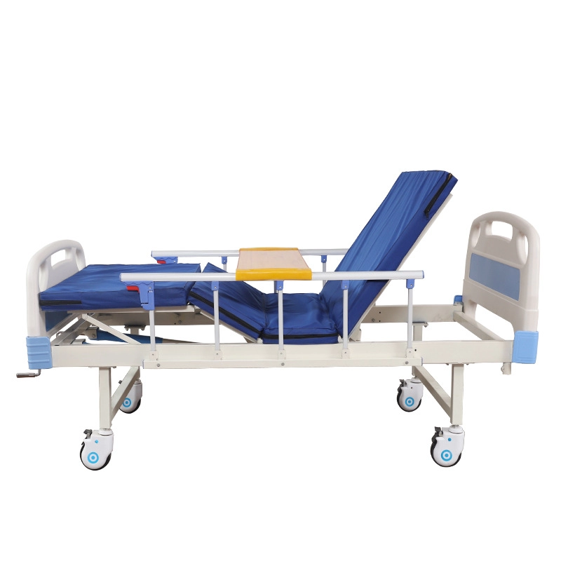 precio de fábrica manual 2 manivelas cama de hospital médico
