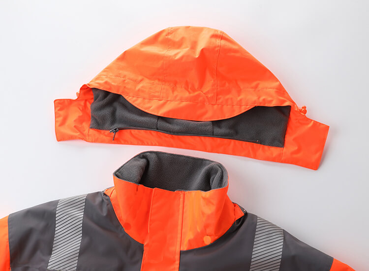 Chaqueta de alta visibilidad reflectante 2 en 1 de color naranja para hombre