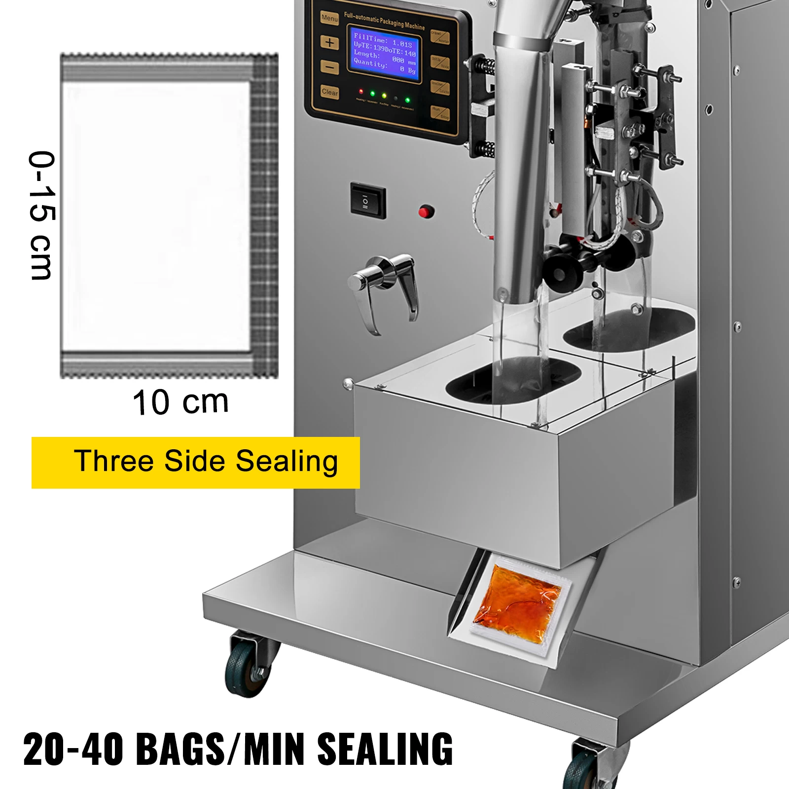 Máquina automática de llenado y sellado de paletas de hielo líquido para paletas de hielo y caramelos