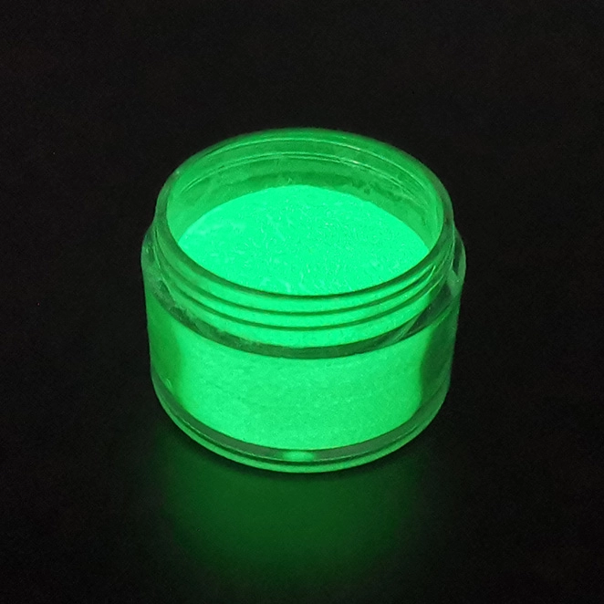 Polvo verde fluorescente brillante de absorción rápida que brilla en la oscuridad