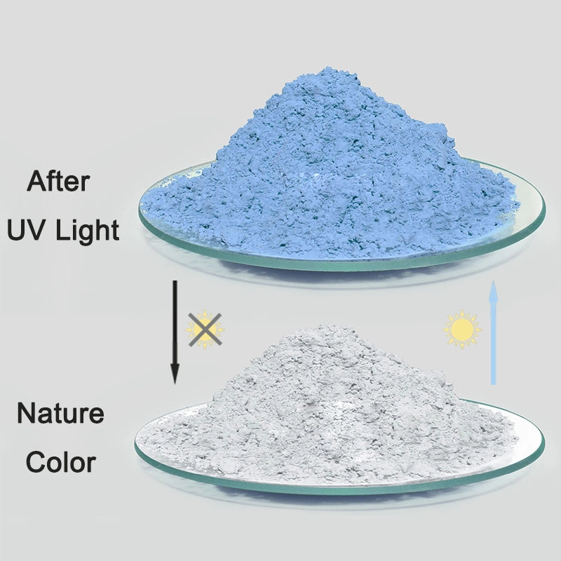 Polvo de pigmento fotocromático reversible sensible al sol que cambia de color