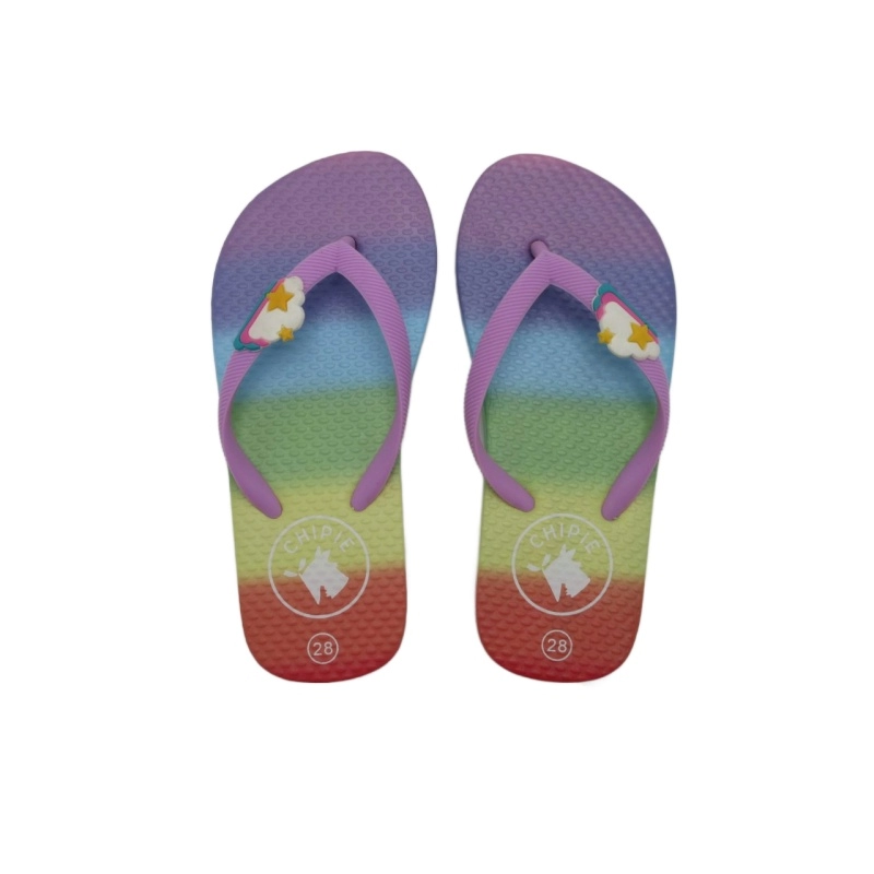 Sandalias de tiras de playa para niños de color arcoíris