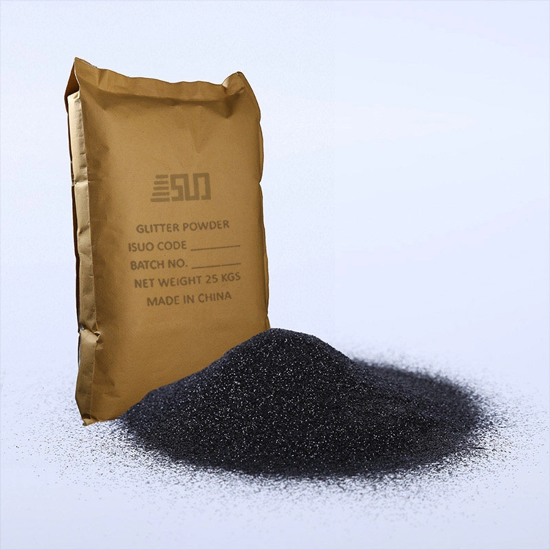 Polvo de brillo negro resistente a solventes no tóxico para manualidades