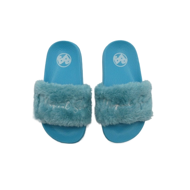 Sandalias planas de piel sintética para niños cálidos de invierno
