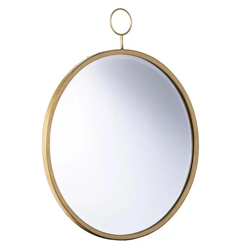Espejo de acento moderno redondo dorado