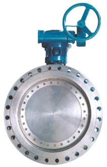 Three eccentric worm gear flange butterfly valve