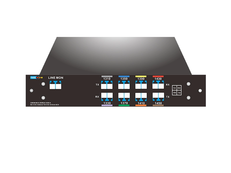 Fibra única 8 canales (16 ondas) CWDM MUX DEMUX con puerto de monitor