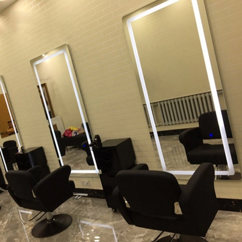 Espejo de peluquería LED retroiluminado montado en la pared moderno
