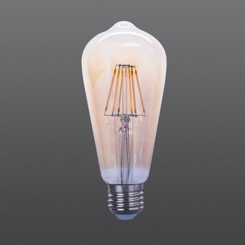 Precio de fábrica bombillas de filamento LED ST64 transparente 4W 6W 8W