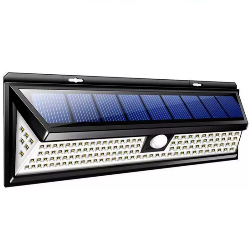 Lámpara de pared solar con sensor de movimiento para exteriores con luz solar led 118