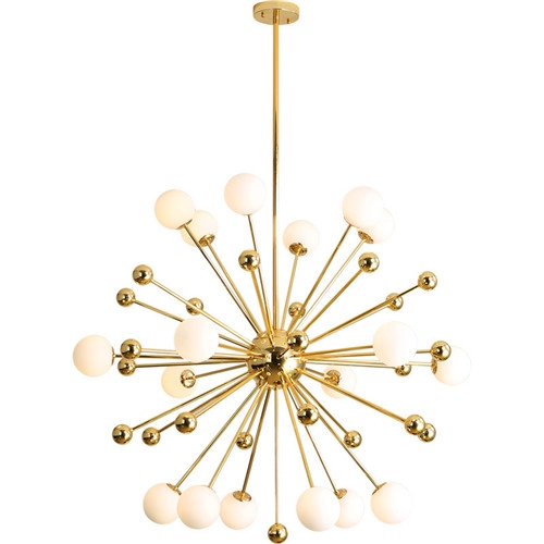 Lámpara de araña de globo sputnik de oro moderno de mediados de siglo de 18 luces