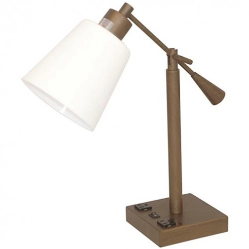 Lámpara de escritorio 100 Watt E27 bronce con puerto usb