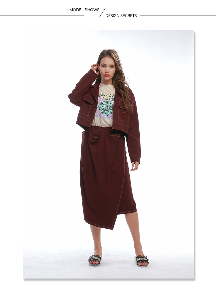 wine red woman skirt