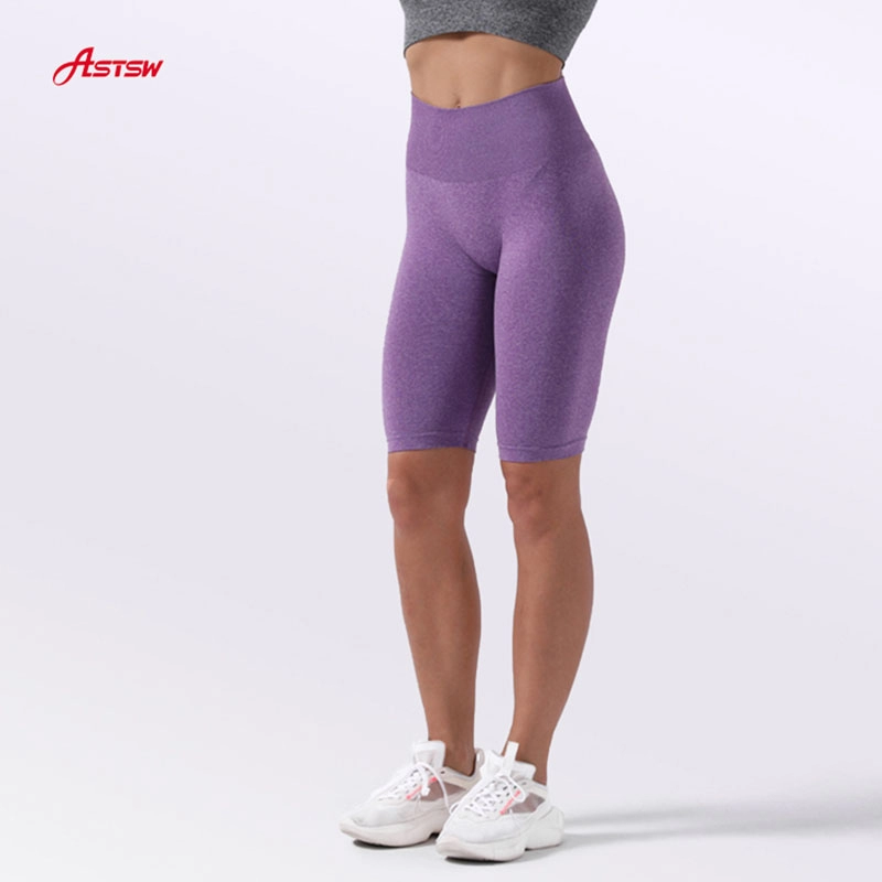 Pantalones cortos de gimnasia de ciclismo sin costuras para mujer