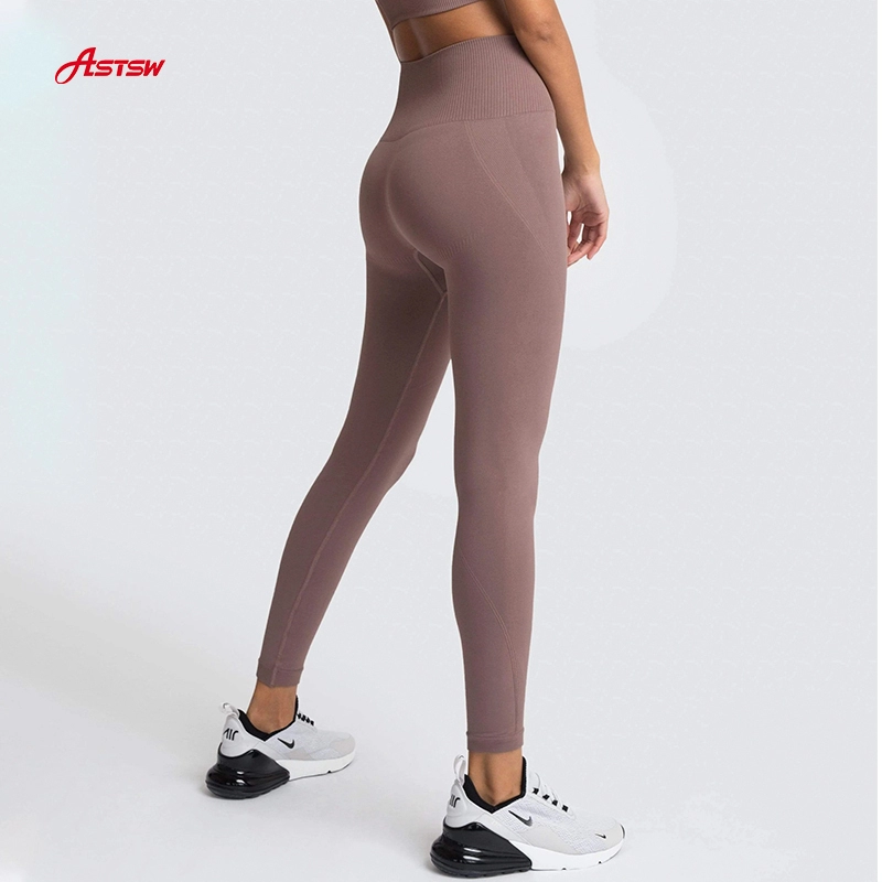 Leggings de gimnasia flexibles de talle alto sin costuras para mujer