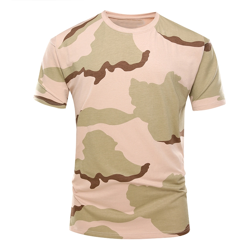 Camiseta de manga corta color camuflaje desierto militar