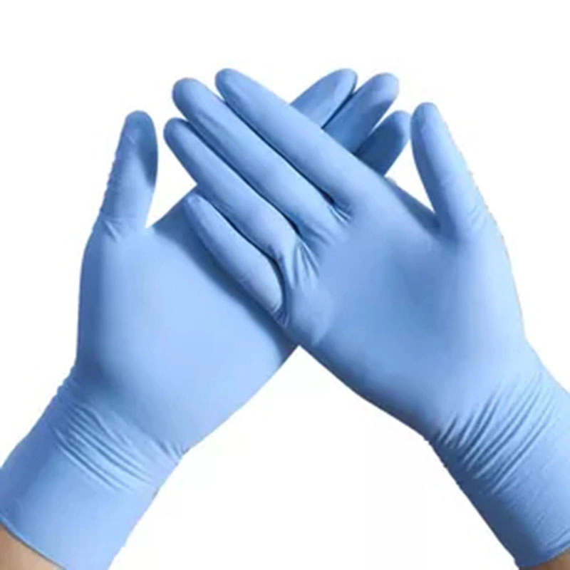 100 unidades/caja, fabricantes al por mayor, guantes desechables de nitrilo azul, sin polvo médico