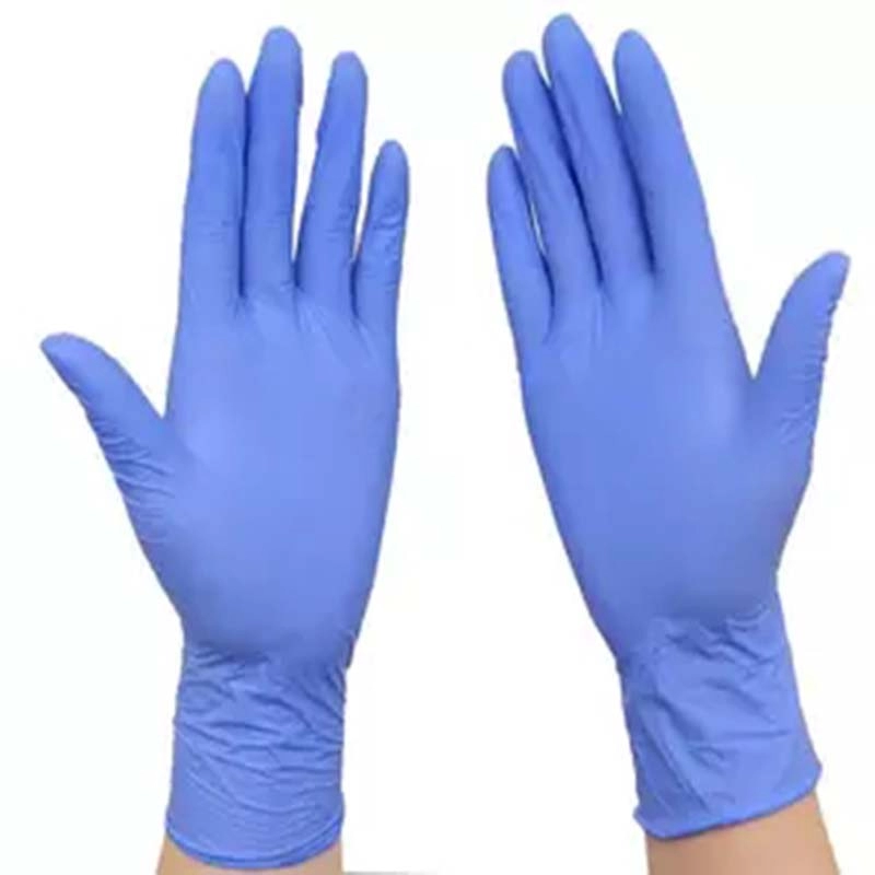 Guantes de nitrilo desechables sin polvo Azul Guantes de nitrilo de 6 mil