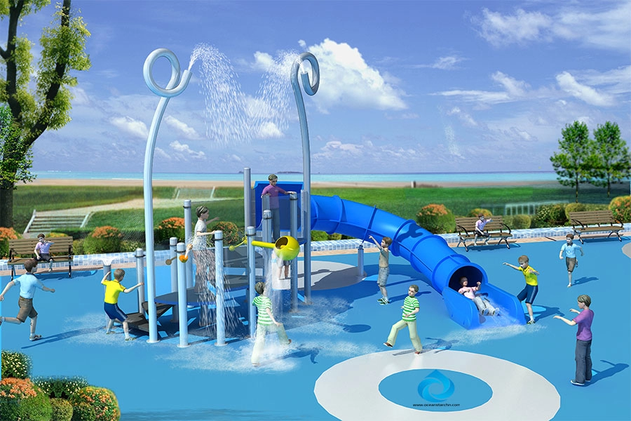 Parque acuático casa de agua para niños