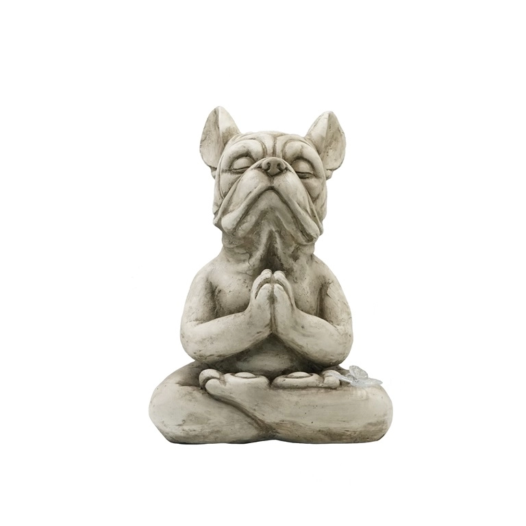 Figura de jardín MGO de bulldog francés meditando