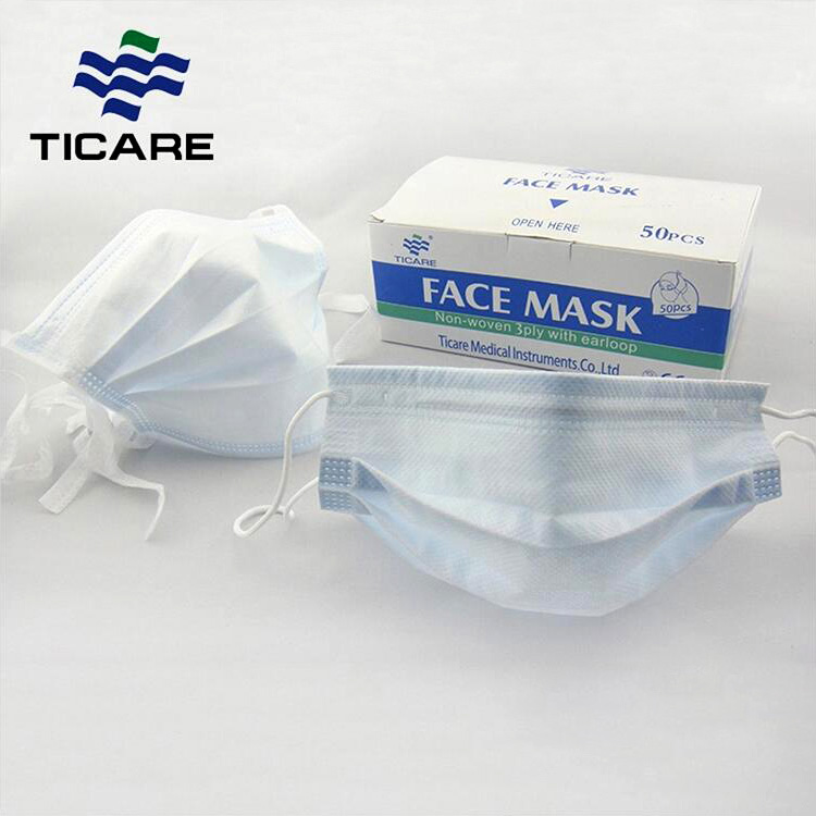Máscara médica de cordones no tejidos