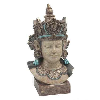 Estatua antigua de la cabeza de Guanyin