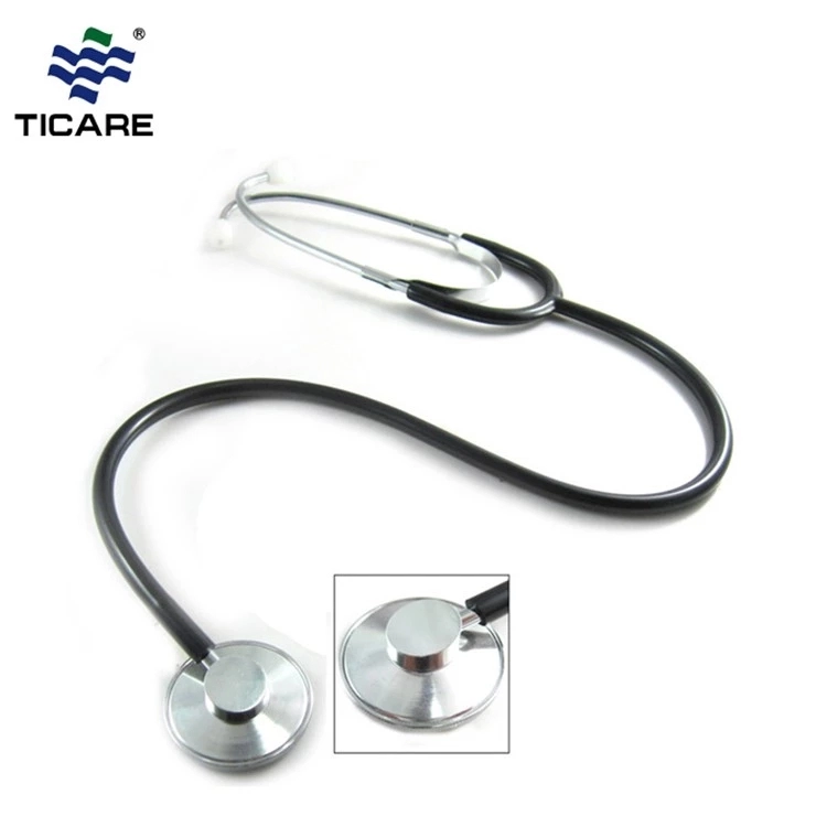 Estetoscopio de cabeza única para adultos (TC1057) Aleación de aluminio - Negro