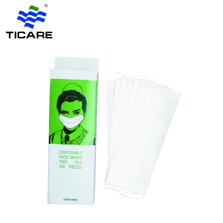 Mascarilla desechable de papel de 2 capas con gancho para la oreja para el proceso de alimentos y la clínica