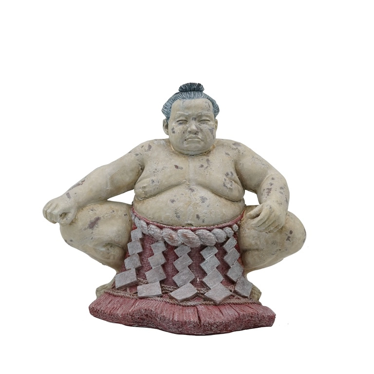 Estatua de jardín de luchador de sumo japonés de resina creativa