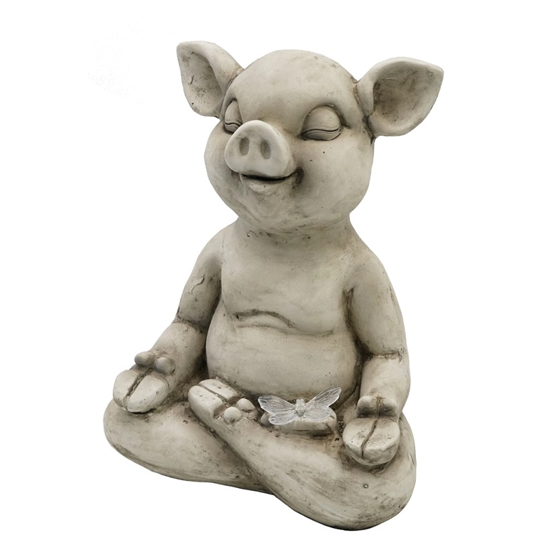Figura de jardín Cerdo Yoga Meditante MGO