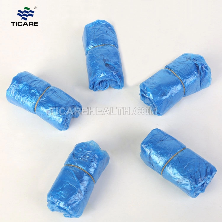 Cubrezapatos desechables de polietileno CPE de plástico azul impermeable